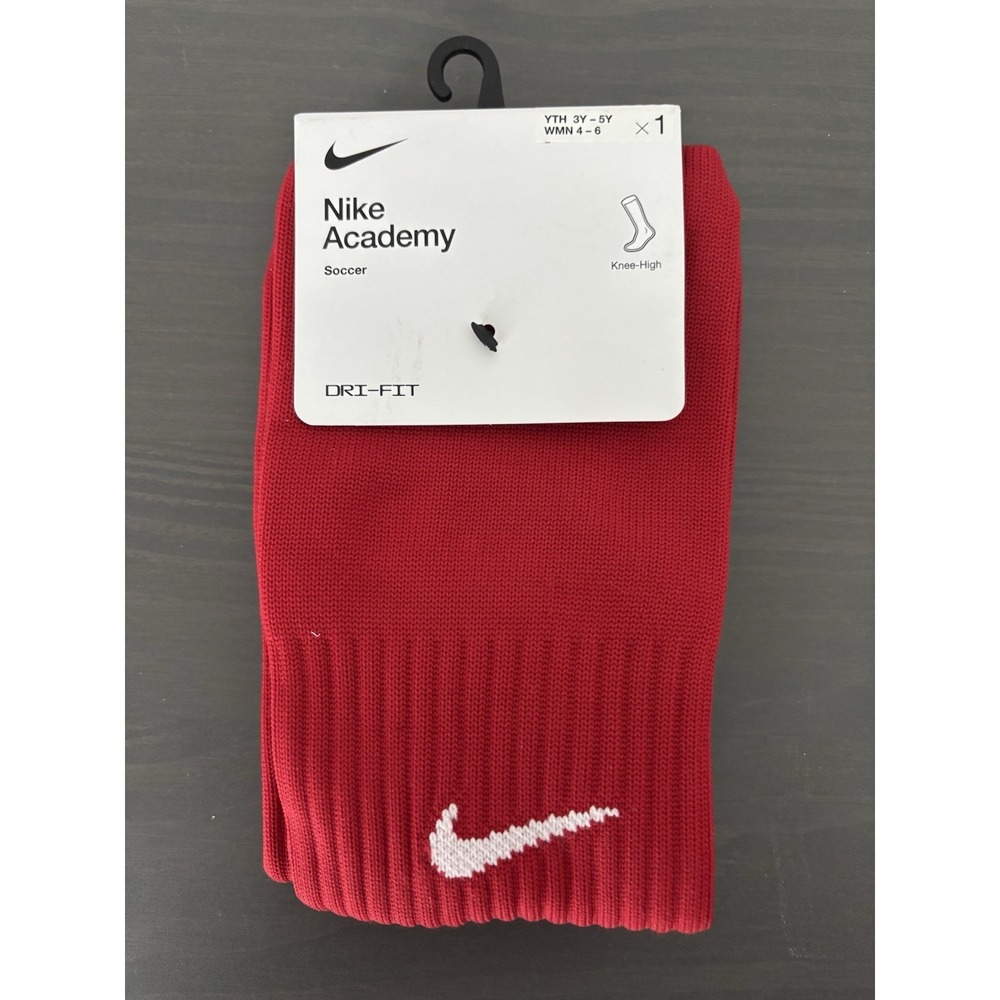 Nike Academy Soccer Knee High Socks SX4120-601 Red Youth 3Y-5Y Women‎ 4-6